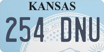 KS license plate 254DNU