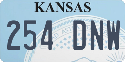 KS license plate 254DNW