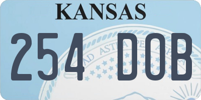 KS license plate 254DOB