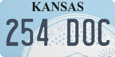 KS license plate 254DOC