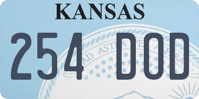 KS license plate 254DOD
