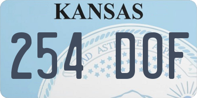 KS license plate 254DOF