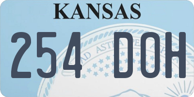 KS license plate 254DOH