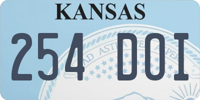 KS license plate 254DOI