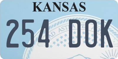 KS license plate 254DOK