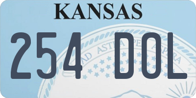 KS license plate 254DOL