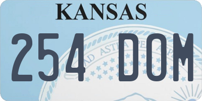 KS license plate 254DOM