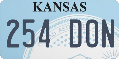 KS license plate 254DON