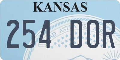 KS license plate 254DOR