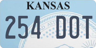 KS license plate 254DOT