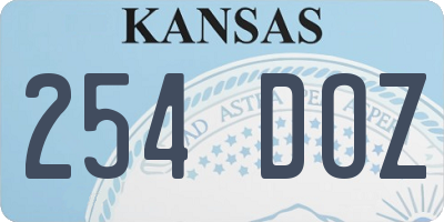 KS license plate 254DOZ