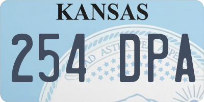 KS license plate 254DPA