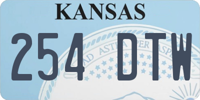 KS license plate 254DTW
