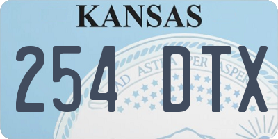 KS license plate 254DTX