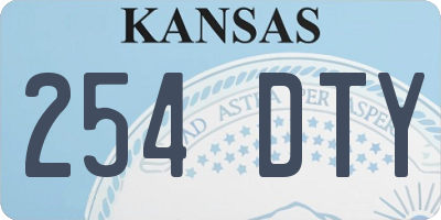 KS license plate 254DTY