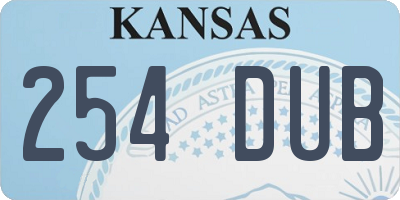 KS license plate 254DUB