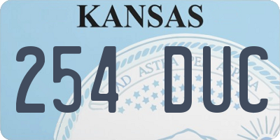 KS license plate 254DUC