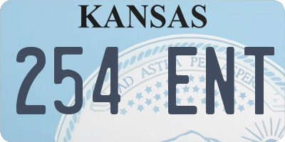 KS license plate 254ENT