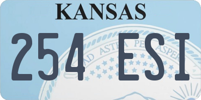 KS license plate 254ESI