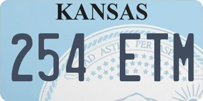 KS license plate 254ETM