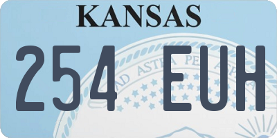 KS license plate 254EUH