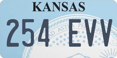 KS license plate 254EVV