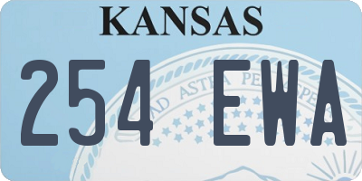 KS license plate 254EWA