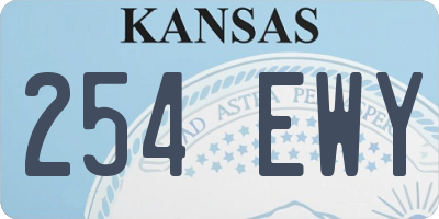 KS license plate 254EWY