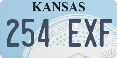 KS license plate 254EXF