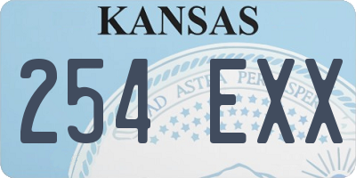 KS license plate 254EXX