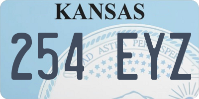 KS license plate 254EYZ