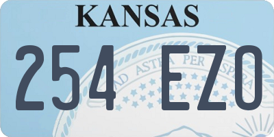 KS license plate 254EZO