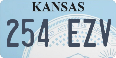 KS license plate 254EZV