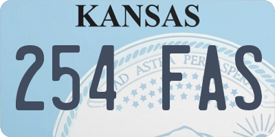 KS license plate 254FAS