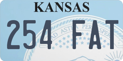 KS license plate 254FAT