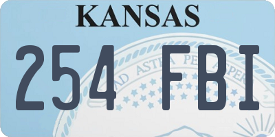 KS license plate 254FBI