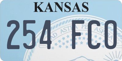 KS license plate 254FCO