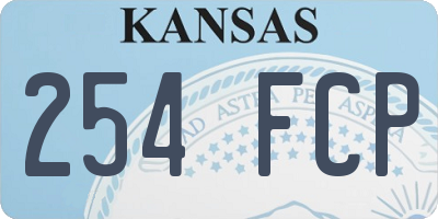 KS license plate 254FCP
