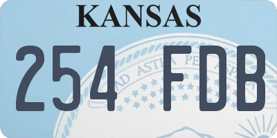 KS license plate 254FDB