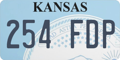 KS license plate 254FDP