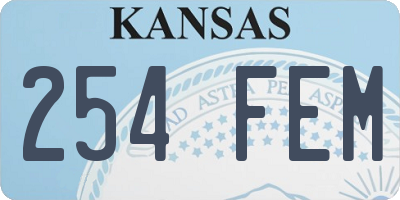 KS license plate 254FEM