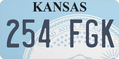 KS license plate 254FGK