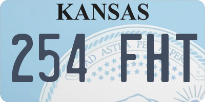 KS license plate 254FHT