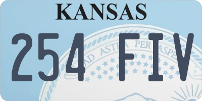 KS license plate 254FIV
