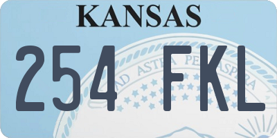 KS license plate 254FKL