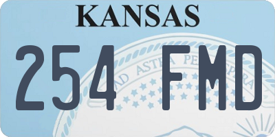 KS license plate 254FMD