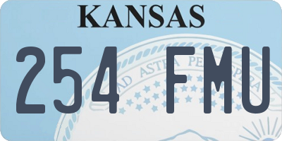KS license plate 254FMU