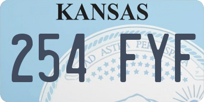 KS license plate 254FYF