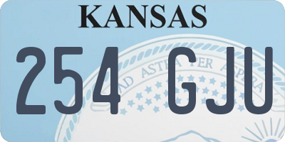 KS license plate 254GJU