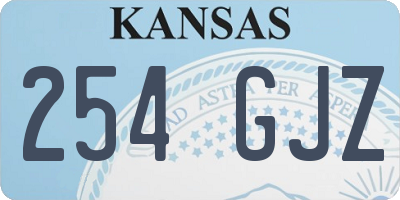 KS license plate 254GJZ
